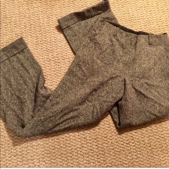 NWOT Express Herringbone Wide Leg Cuffed Wool - Picture 3 of 6